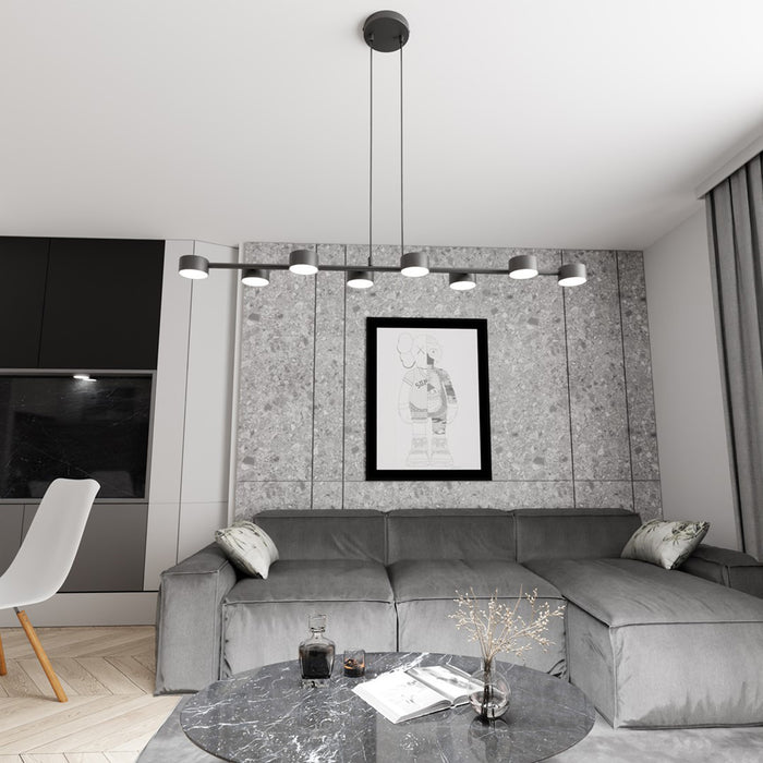 Lampadario Minimal Afrodite Acciaio Nero 8 Luci Gx53 Ip20