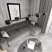 Lampadario Minimal Afrodite Acciaio Nero 8 Luci Gx53 Ip20