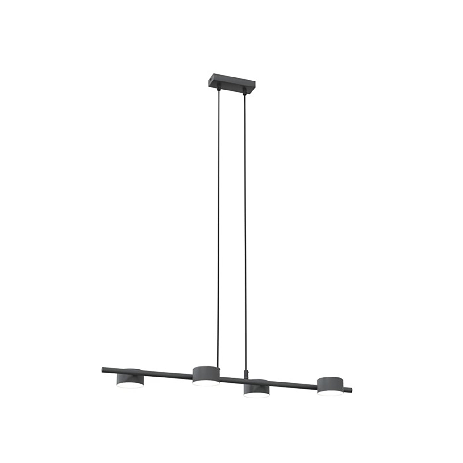 Lampadario Minimal Hermes Acciaio Nero 4 Luci Gx53 Ip20