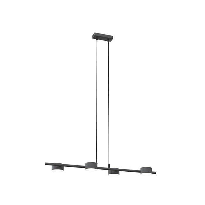 Lampadario Minimal Hermes Acciaio Nero 4 Luci Gx53 Ip20