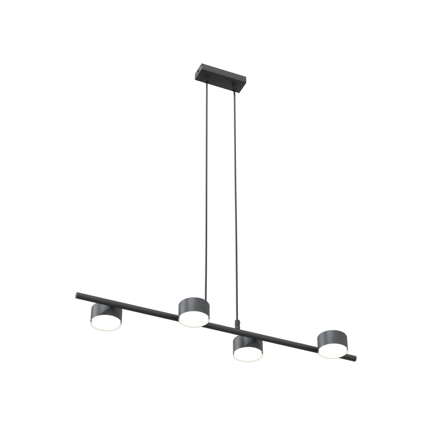 Lampadario Minimal Hermes Acciaio Nero 4 Luci Gx53 Ip20