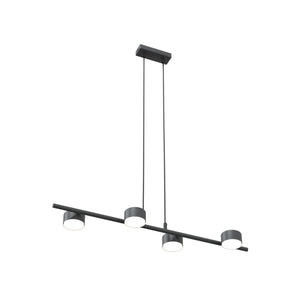 Lampadario Minimal Hermes Acciaio Nero 4 Luci Gx53 Ip20