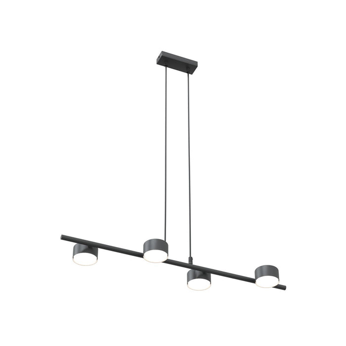 Lampadario Minimal Hermes Acciaio Nero 4 Luci Gx53 Ip20