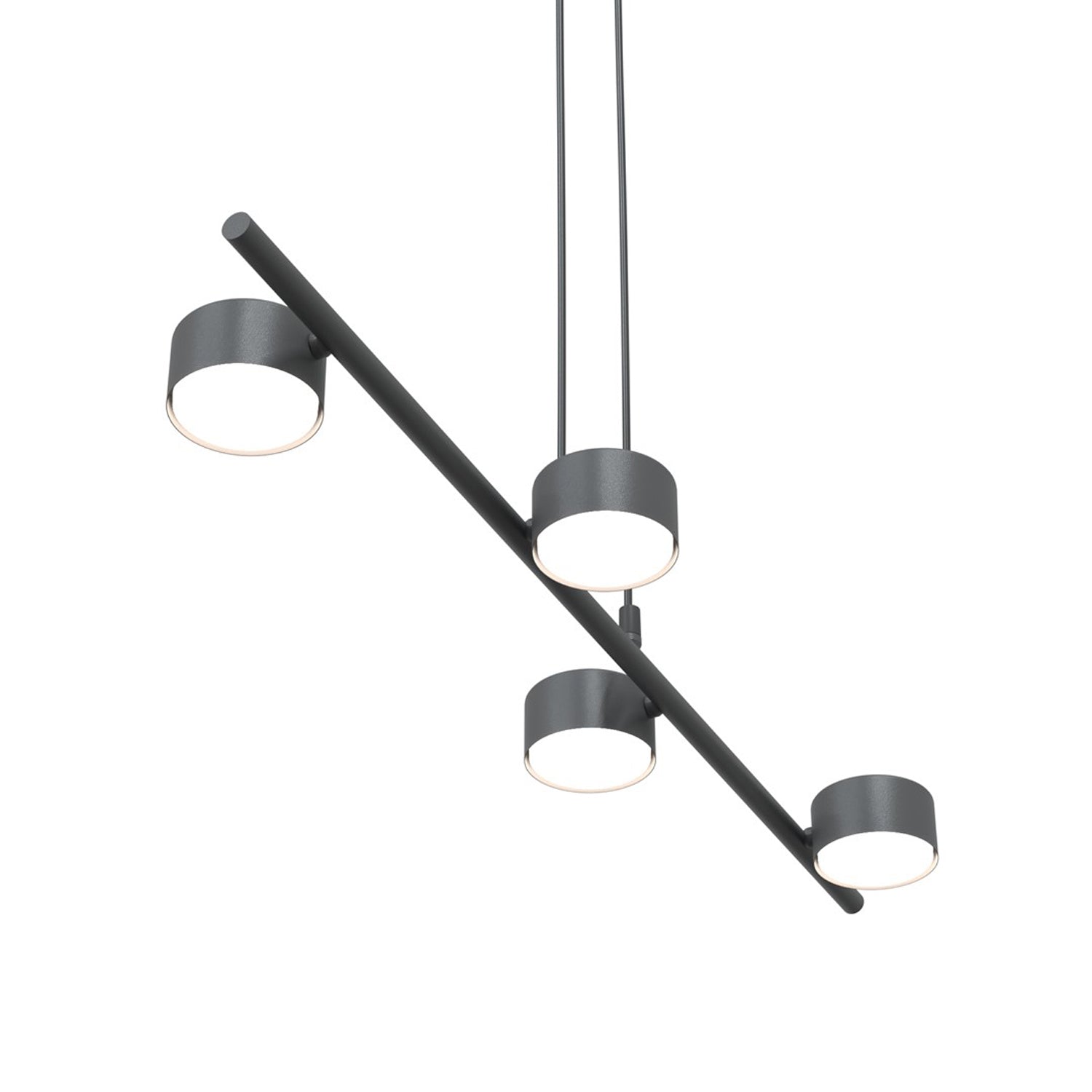 Lampadario Minimal Hermes Acciaio Nero 4 Luci Gx53 Ip20