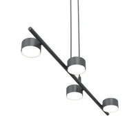 Lampadario Minimal Hermes Acciaio Nero 4 Luci Gx53 Ip20