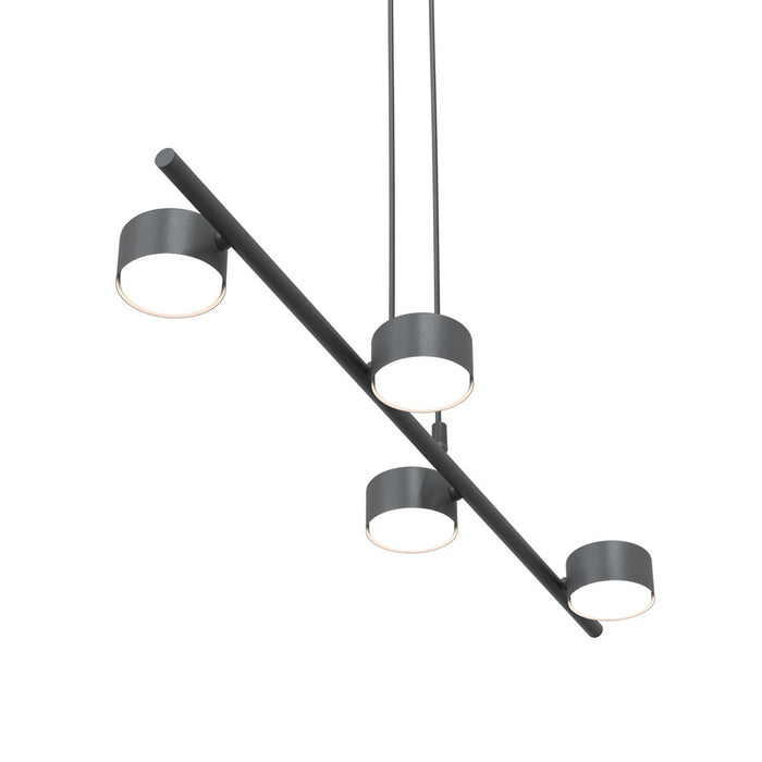 Lampadario Minimal Hermes Acciaio Nero 4 Luci Gx53 Ip20