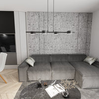 Lampadario Minimal Hermes Acciaio Nero 4 Luci Gx53 Ip20