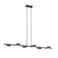 Lampadario Minimal Hermes Acciaio Nero 6 Luci Gx53 Ip20