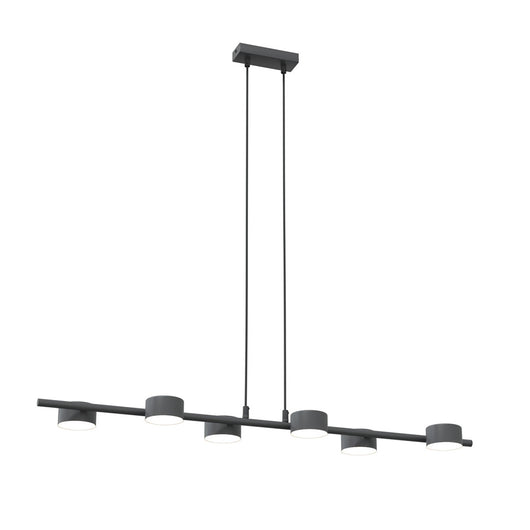 Lampadario Minimal Hermes Acciaio Nero 6 Luci Gx53 Ip20