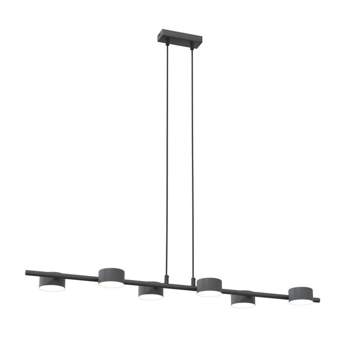 Lampadario Minimal Hermes Acciaio Nero 6 Luci Gx53 Ip20