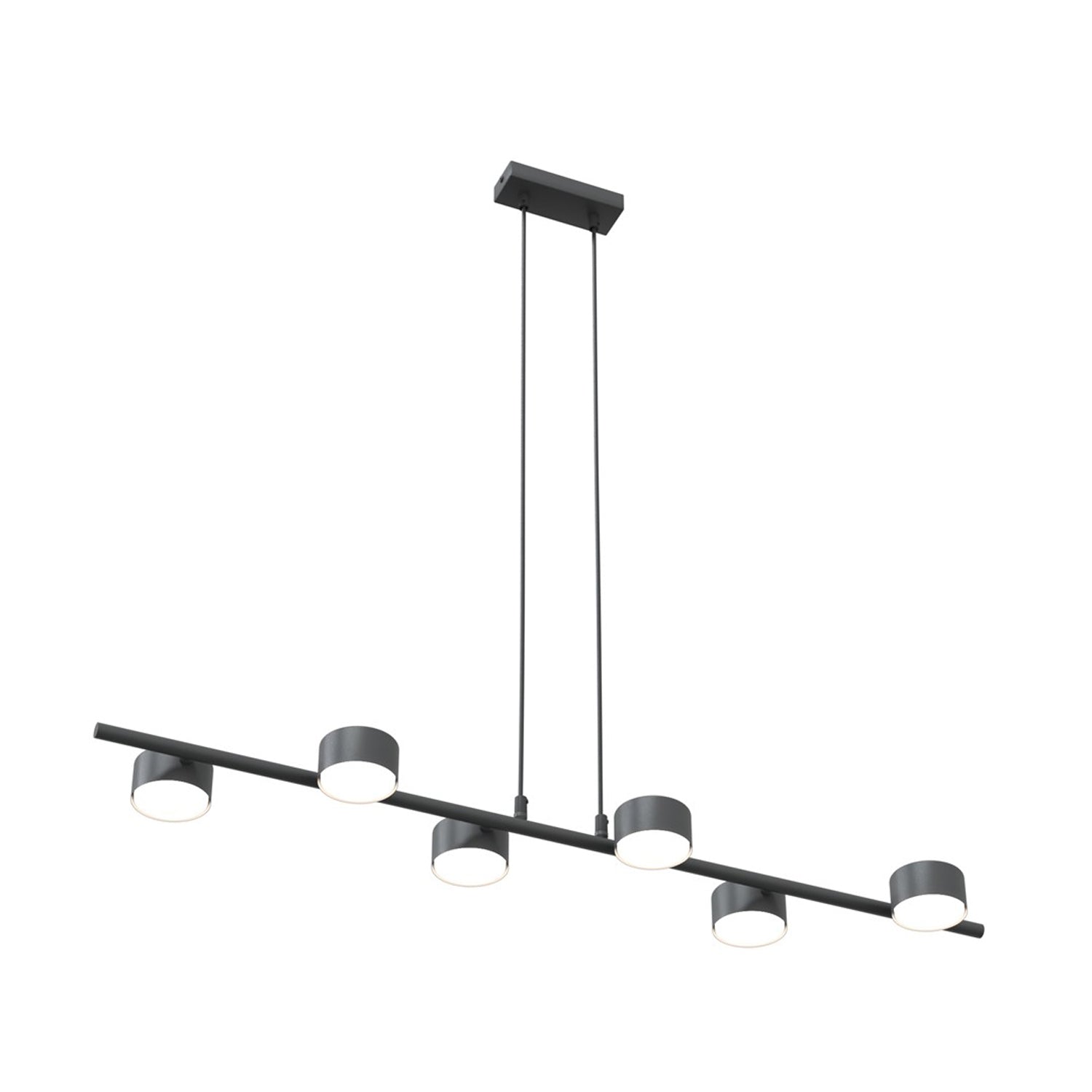 Lampadario Minimal Hermes Acciaio Nero 6 Luci Gx53 Ip20