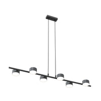 Lampadario Minimal Hermes Acciaio Nero 6 Luci Gx53 Ip20