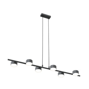 Lampadario Minimal Hermes Acciaio Nero 6 Luci Gx53 Ip20