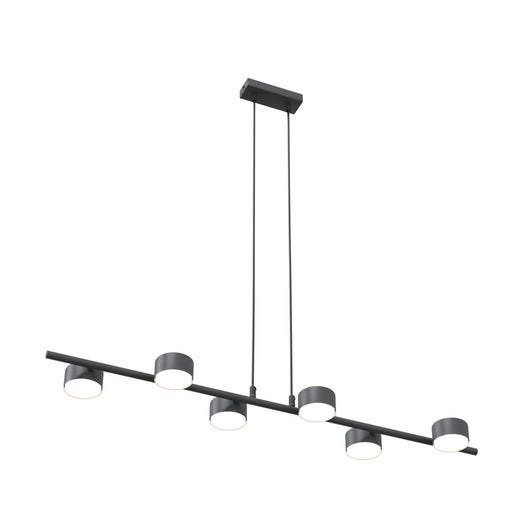 Lampadario Minimal Hermes Acciaio Nero 6 Luci Gx53 Ip20