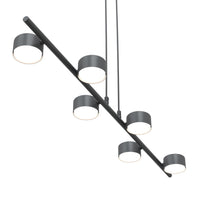 Lampadario Minimal Hermes Acciaio Nero 6 Luci Gx53 Ip20