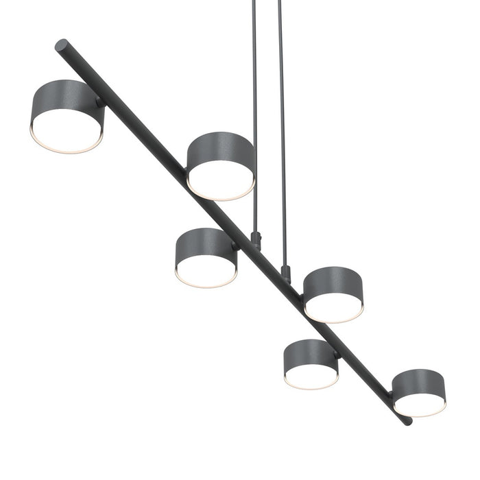 Lampadario Minimal Hermes Acciaio Nero 6 Luci Gx53 Ip20