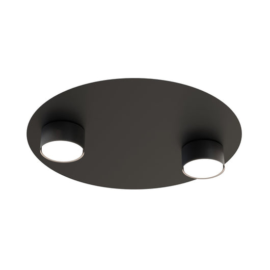 Plafoniera Moderna Dioniso Acciaio Nero 2 Luci Gx53 Ip20
