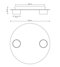 Plafoniera Moderna Dioniso Acciaio Nero 2 Luci Gx53 Ip20