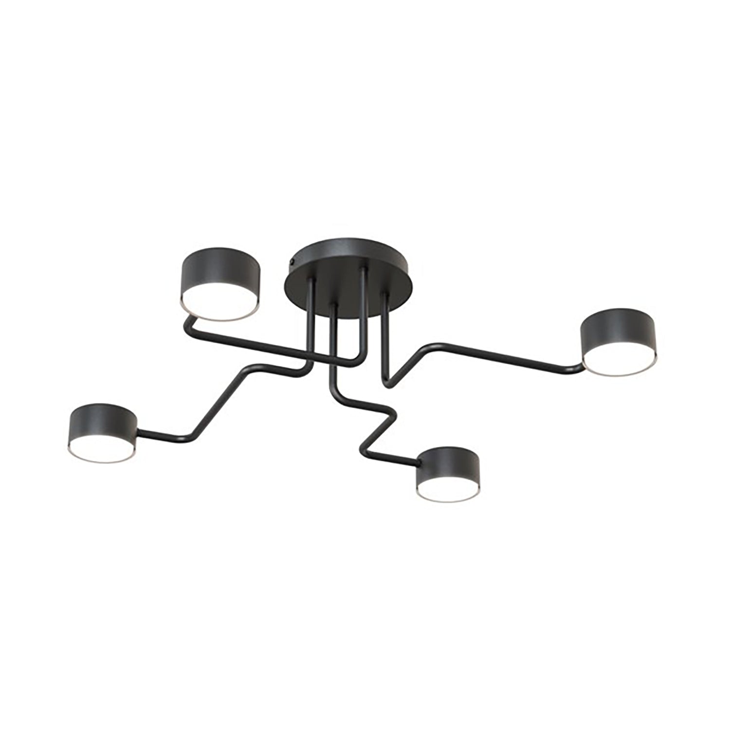 Plafoniera Moderna Ade Acciaio Nero 4 Luci Gx53 Ip20