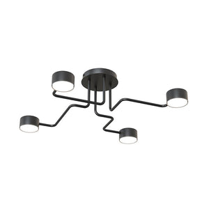 Plafoniera Moderna Ade Acciaio Nero 4 Luci Gx53 Ip20