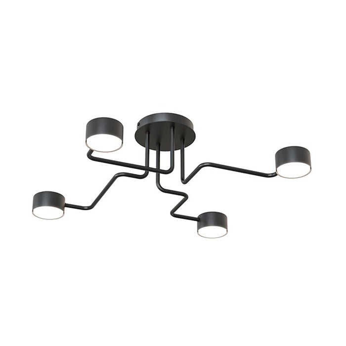 Plafoniera Moderna Ade Acciaio Nero 4 Luci Gx53 Ip20