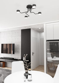 Plafoniera Moderna Ade Acciaio Nero 4 Luci Gx53 Ip20