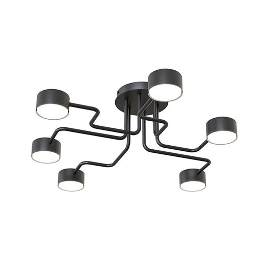 Plafoniera Moderna Ade Acciaio Nero 6 Luci Gx53 Ip20