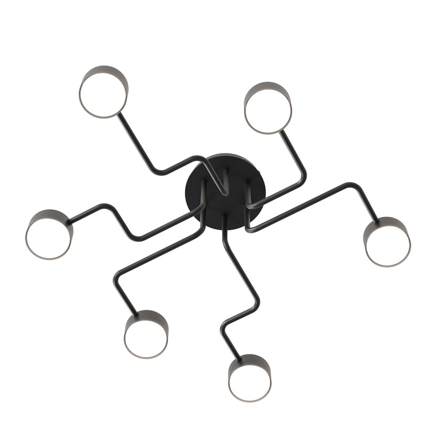 Plafoniera Moderna Ade Acciaio Nero 6 Luci Gx53 Ip20