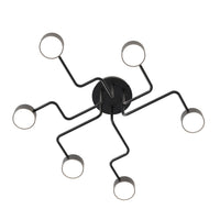 Plafoniera Moderna Ade Acciaio Nero 6 Luci Gx53 Ip20