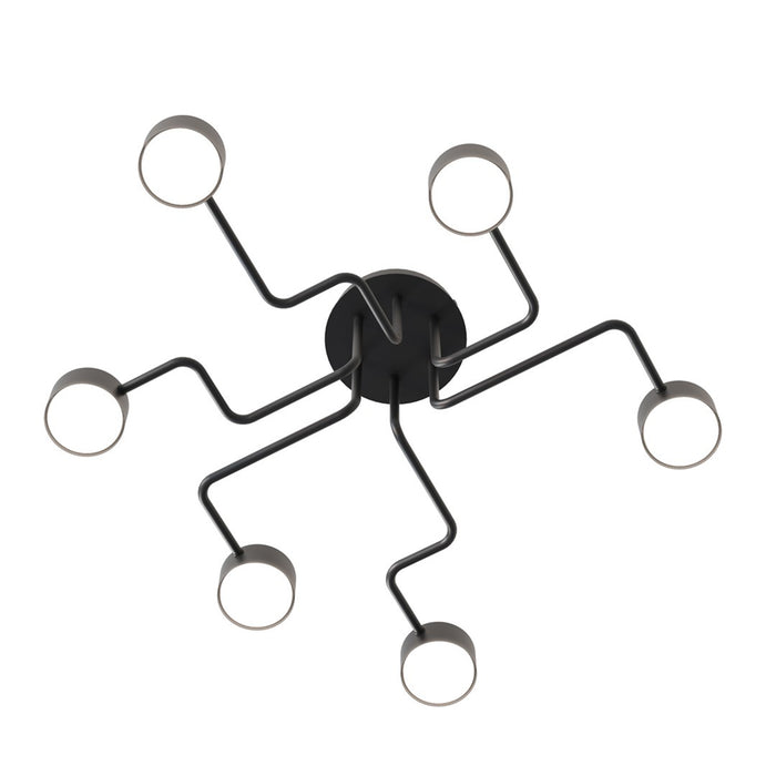 Plafoniera Moderna Ade Acciaio Nero 6 Luci Gx53 Ip20