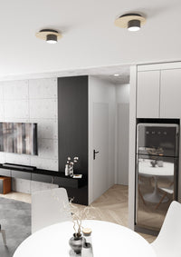 Plafoniera Minimal Persefone Acciaio Nero 1 Luce Gx53 Ip20