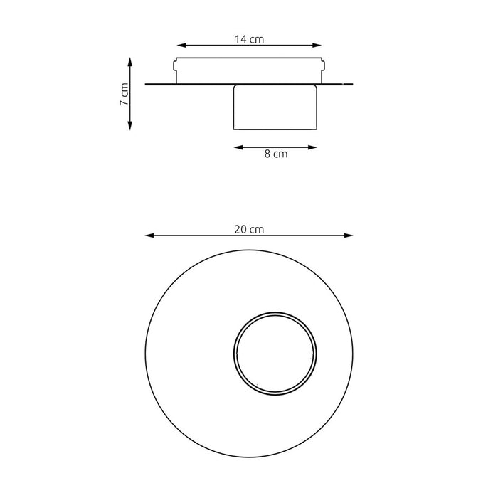 Plafoniera Minimal Persefone Acciaio Nero 1 Luce Gx53 Ip20
