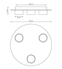 Plafoniera Minimal Persefone Acciaio Nero 3 Luci Gx53 Ip20