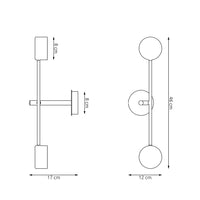 Applique Moderna Giove Acciaio Nero 2 Luci Gx53 Ip20