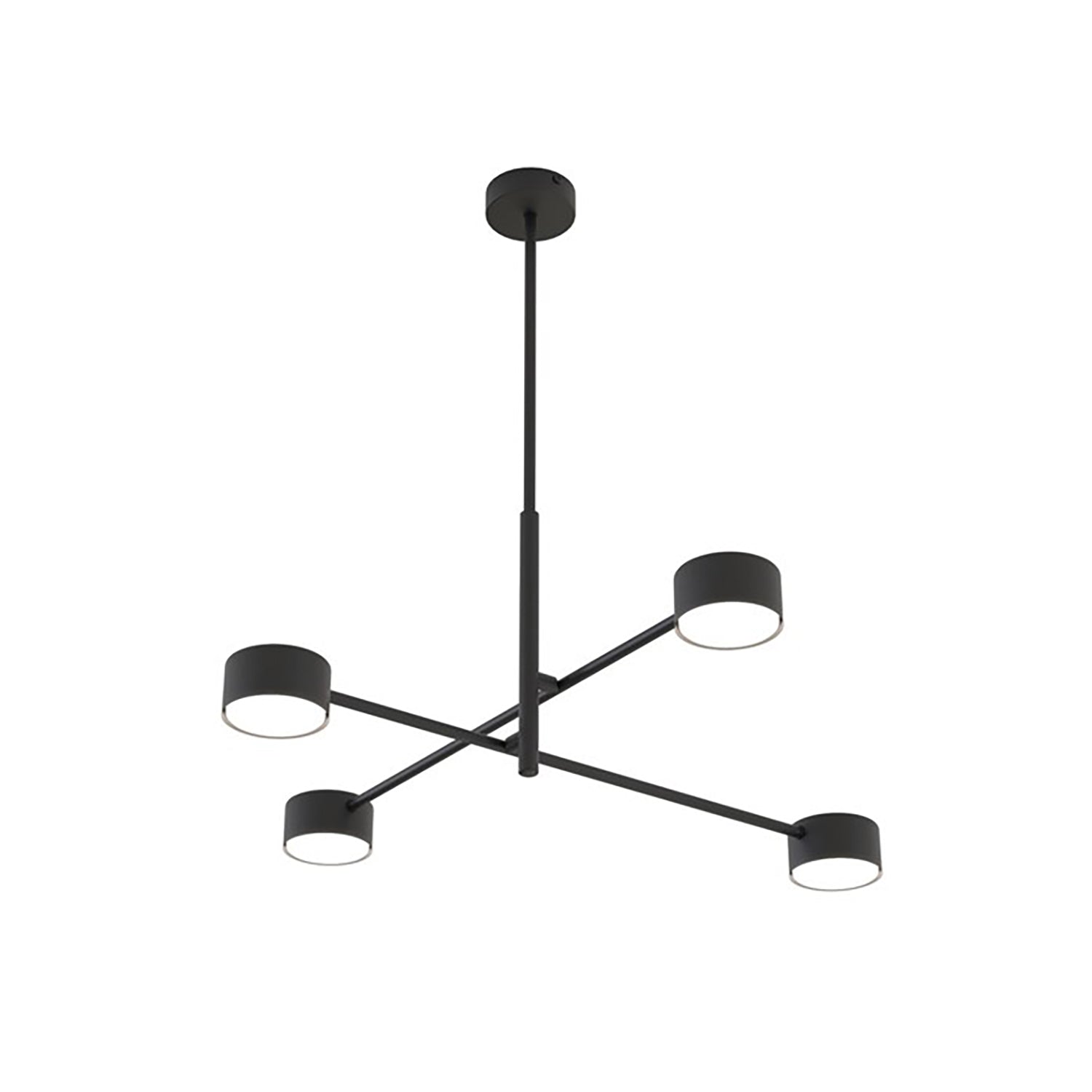 Plafoniera Moderna Giove Acciaio Nero 4 Luci Gx53 Ip20