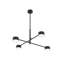 Plafoniera Moderna Giove Acciaio Nero 4 Luci Gx53 Ip20