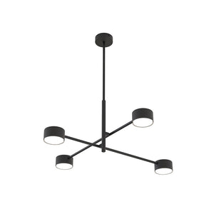 Plafoniera Moderna Giove Acciaio Nero 4 Luci Gx53 Ip20