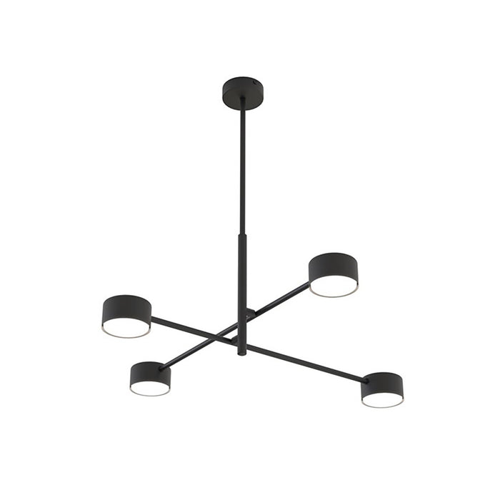 Plafoniera Moderna Giove Acciaio Nero 4 Luci Gx53 Ip20