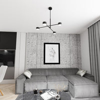 Plafoniera Moderna Giove Acciaio Nero 4 Luci Gx53 Ip20