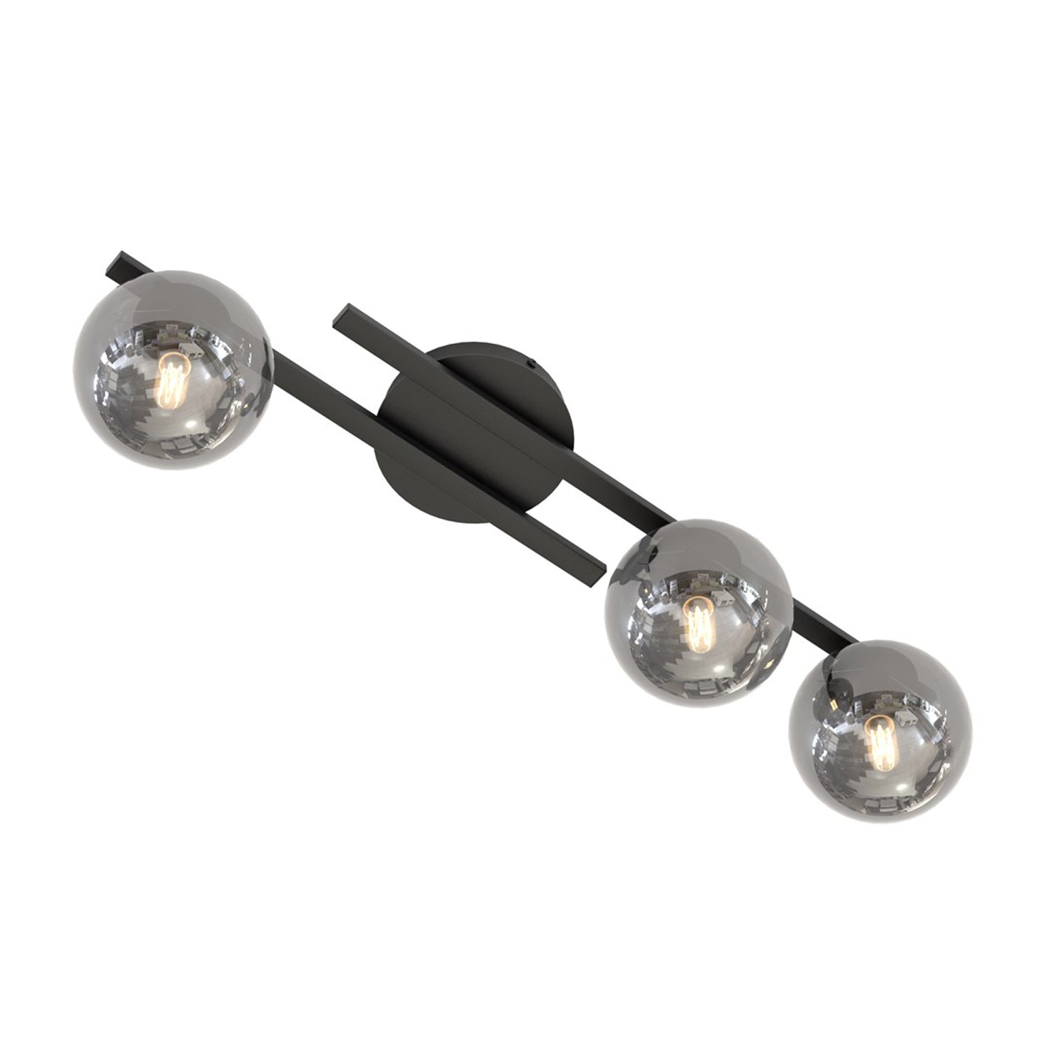 Plafoniera Moderna Nettuno Acciaio Nero 3 Luci E14 Ip20