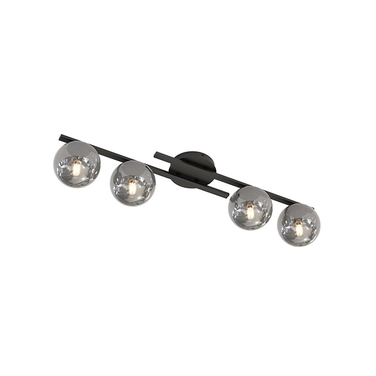 Plafoniera Moderna Nettuno Acciaio Nero 4 Luci E14 Ip20