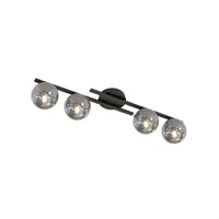 Plafoniera Moderna Nettuno Acciaio Nero 4 Luci E14 Ip20