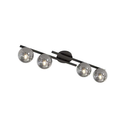 Plafoniera Moderna Nettuno Acciaio Nero 4 Luci E14 Ip20