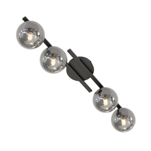 Plafoniera Moderna Nettuno Acciaio Nero 4 Luci E14 Ip20