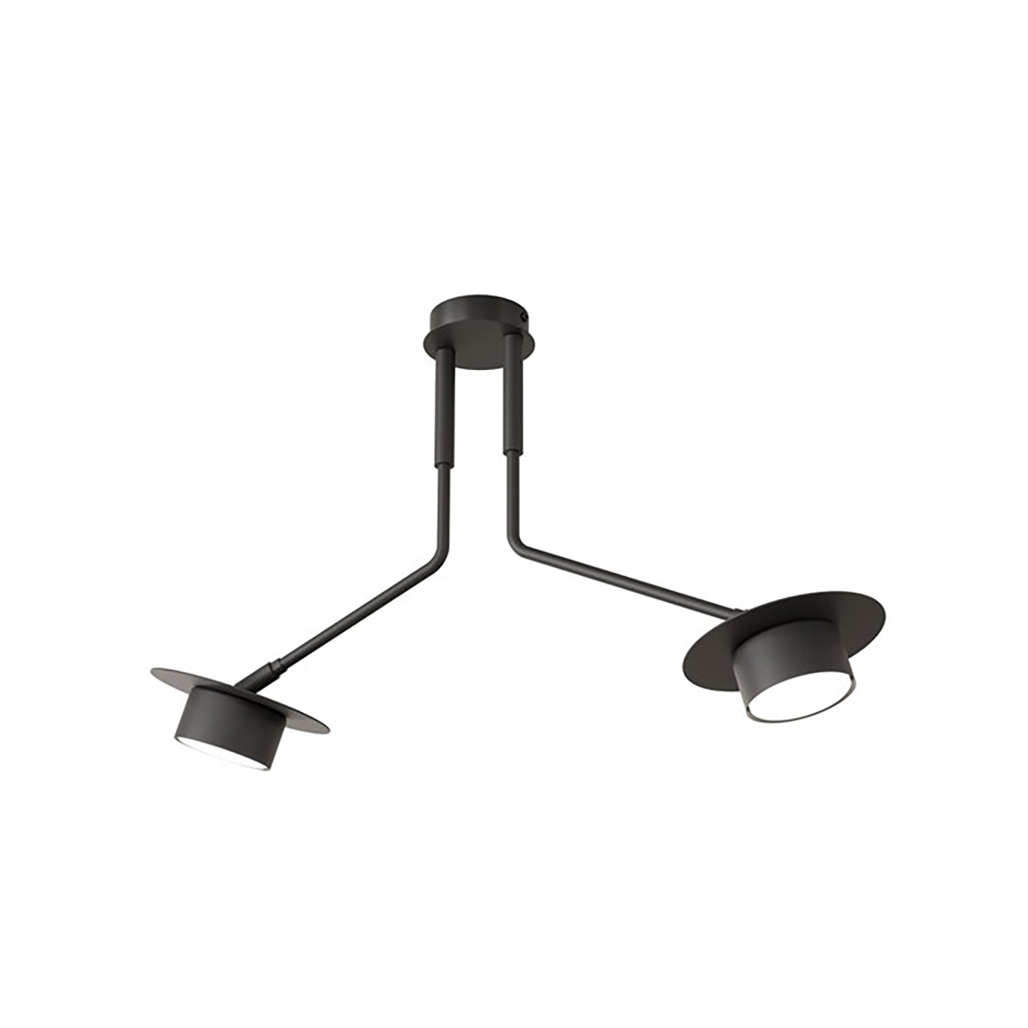 Plafoniera Minimal Cerere Acciaio Nero 2 Luci Gx53 Ip20