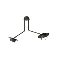 Plafoniera Minimal Cerere Acciaio Nero 2 Luci Gx53 Ip20