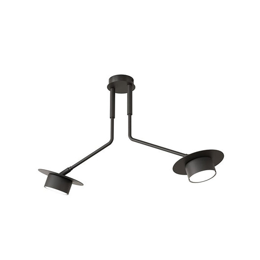 Plafoniera Minimal Cerere Acciaio Nero 2 Luci Gx53 Ip20