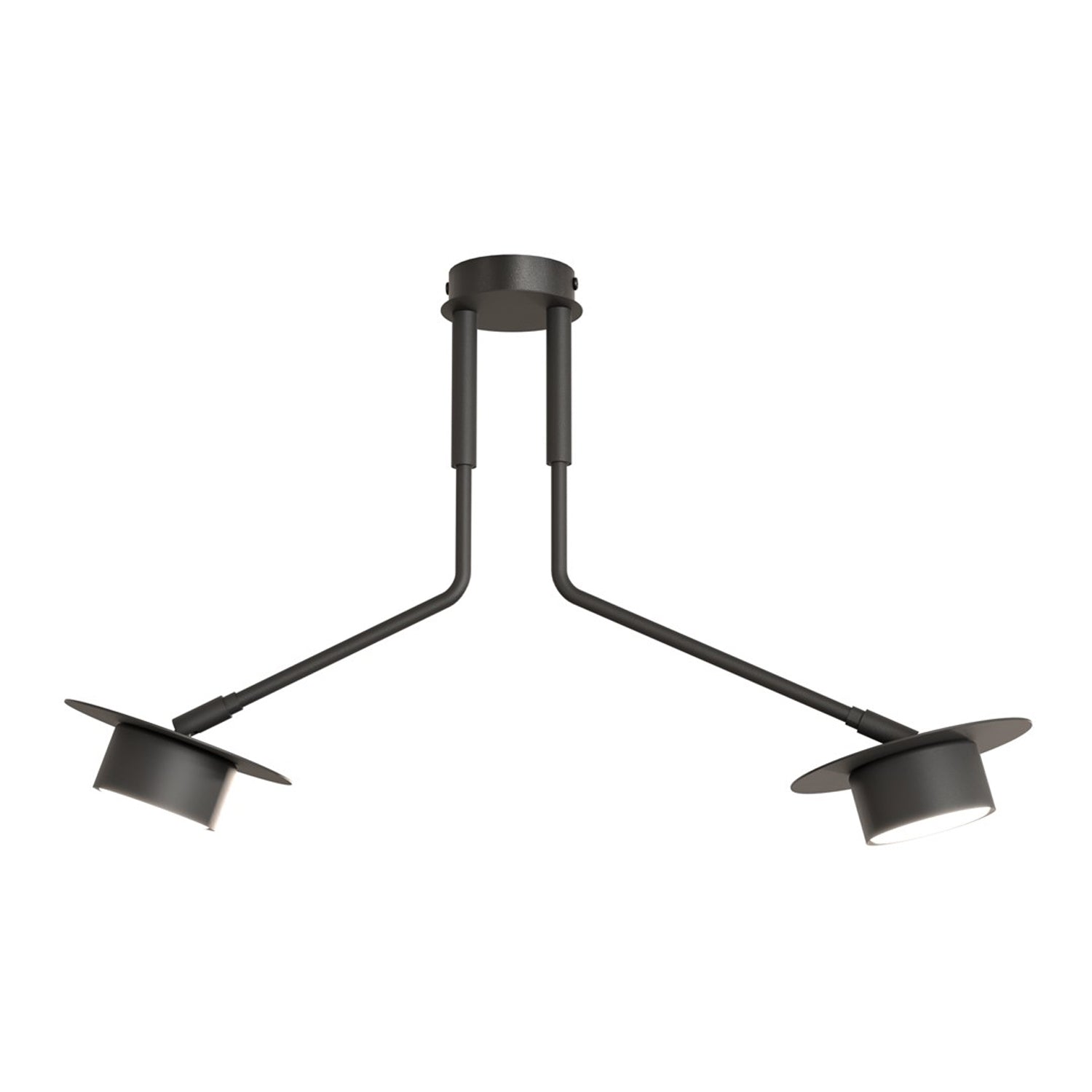 Plafoniera Minimal Cerere Acciaio Nero 2 Luci Gx53 Ip20