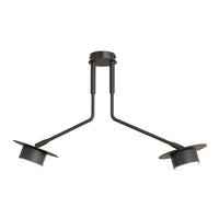 Plafoniera Minimal Cerere Acciaio Nero 2 Luci Gx53 Ip20