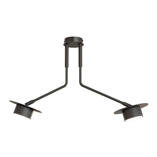 Plafoniera Minimal Cerere Acciaio Nero 2 Luci Gx53 Ip20